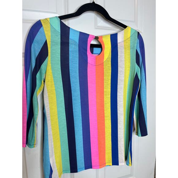 Lilly Pulitzer Waverly Striped Top 3/4 Sleeve XS Boat Neck - Picture 3 of 7